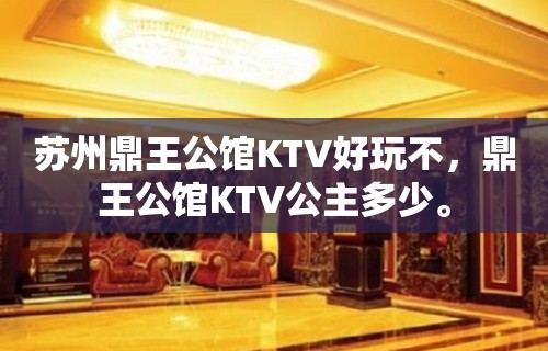 苏州鼎王公馆KTV好玩不，鼎王公馆KTV公主多少。