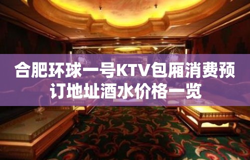 合肥环球一号KTV包厢消费预订地址酒水价格一览