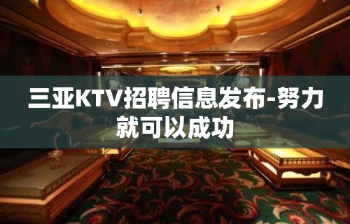 三亚KTV招聘信息发布-努力就可以成功