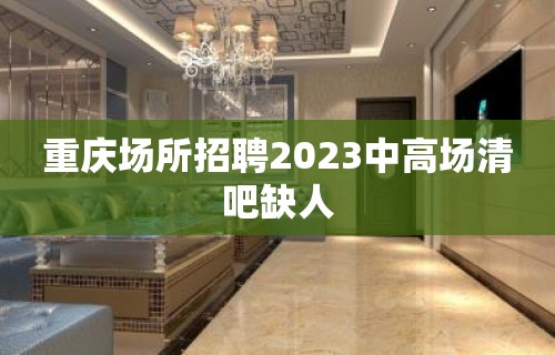 重庆场所招聘2023中高场清吧缺人