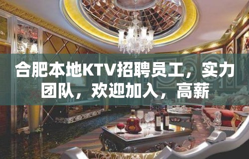 合肥本地KTV招聘员工，实力团队，欢迎加入，高薪