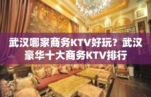 武汉哪家商务KTV好玩？武汉豪华十大商务KTV排行