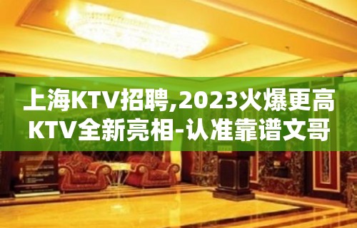 上海KTV招聘,2023火爆更高KTV全新亮相-认准靠谱文哥