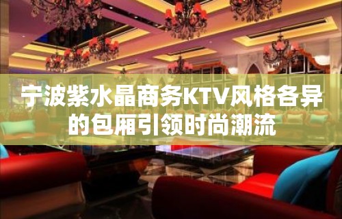 宁波紫水晶商务KTV风格各异的包厢引领时尚潮流