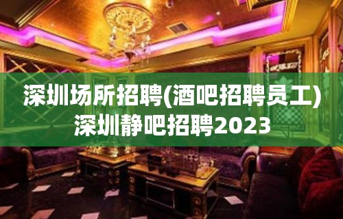 深圳场所招聘(酒吧招聘员工)深圳静吧招聘2023