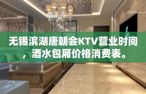 无锡滨湖唐朝会KTV营业时间，酒水包厢价格消费表。