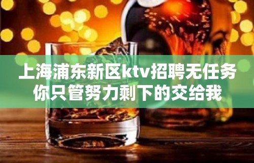 上海浦东新区ktv招聘无任务你只管努力剩下的交给我