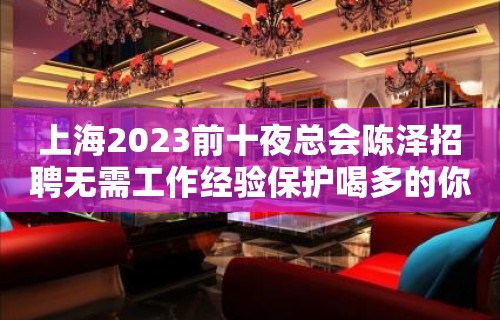 上海2023前十夜总会陈泽招聘无需工作经验保护喝多的你