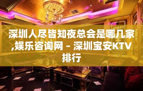 深圳人尽皆知夜总会是哪几家,娱乐咨询网 – 深圳宝安KTV排行