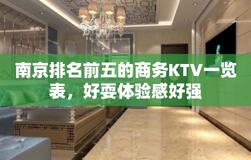 南京排名前五的商务KTV一览表，好耍体验感好强