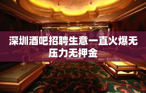 深圳酒吧招聘生意一直火爆无压力无押金