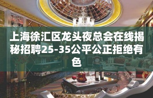 上海徐汇区龙头夜总会在线揭秘招聘25-35公平公正拒绝有色