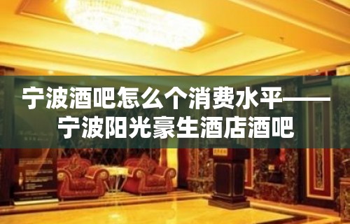 宁波酒吧怎么个消费水平——宁波阳光豪生酒店酒吧