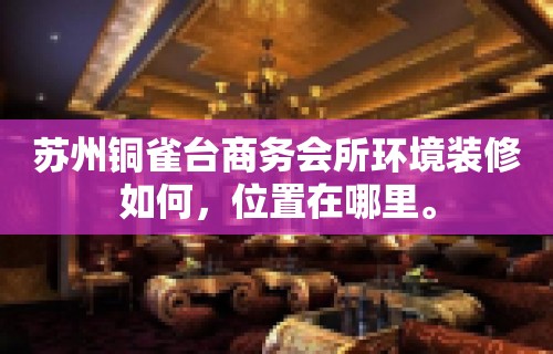 苏州铜雀台商务会所环境装修如何，位置在哪里。