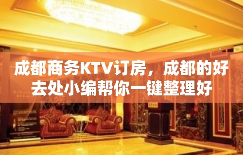 成都商务KTV订房，成都的好去处小编帮你一键整理好