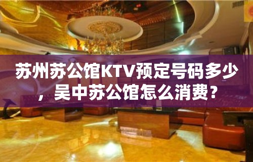 苏州苏公馆KTV预定号码多少，吴中苏公馆怎么消费？