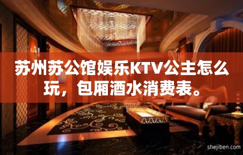 苏州苏公馆娱乐KTV公主怎么玩，包厢酒水消费表。