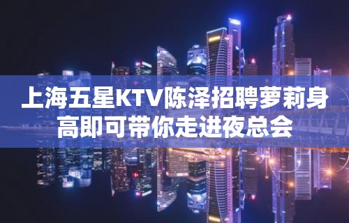 上海五星KTV陈泽招聘萝莉身高即可带你走进夜总会