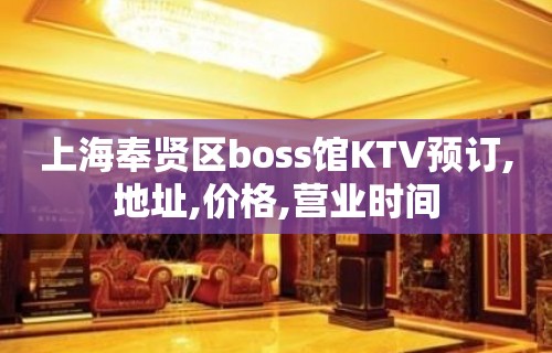 上海奉贤区boss馆KTV预订,地址,价格,营业时间