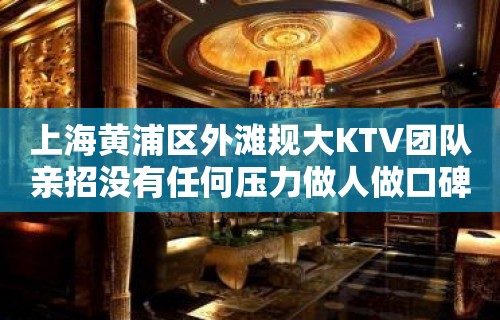 上海黄浦区外滩规大KTV团队亲招没有任何压力做人做口碑