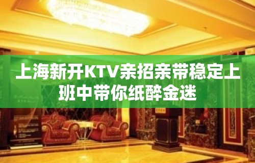 上海新开KTV亲招亲带稳定上班中带你纸醉金迷