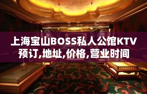 上海宝山BOSS私人公馆KTV预订,地址,价格,营业时间