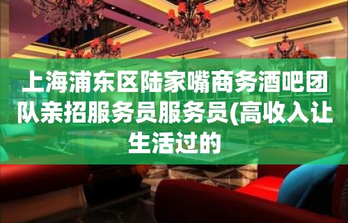 上海浦东区陆家嘴商务酒吧团队亲招服务员服务员(高收入让生活过的