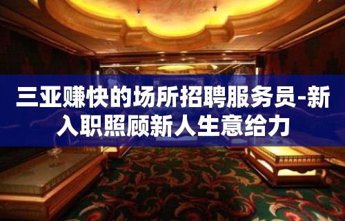 三亚赚快的场所招聘服务员-新入职照顾新人生意给力