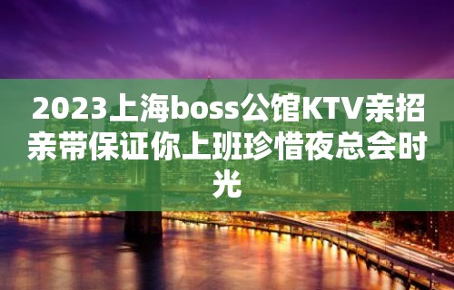 2023上海boss公馆KTV亲招亲带保证你上班珍惜夜总会时光