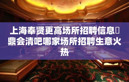 上海奉贤更高场所招聘信息沄鼎会清吧哪家场所招聘生意火热