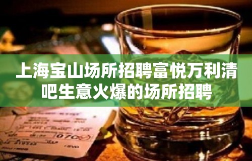 上海宝山场所招聘富悦万利清吧生意火爆的场所招聘