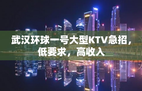 武汉环球一号大型KTV急招，低要求，高收入