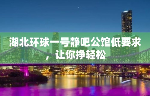 湖北环球一号静吧公馆低要求，让你挣轻松