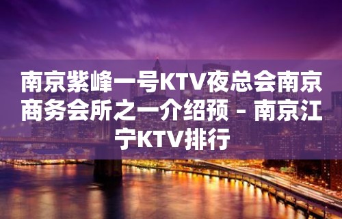 南京紫峰一号KTV夜总会南京商务会所之一介绍预 – 南京江宁KTV排行