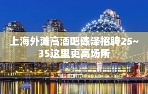 上海外滩高酒吧陈泽招聘25~35这里更高场所