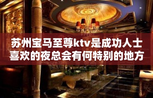 苏州宝马至尊ktv是成功人士喜欢的夜总会有何特别的地方