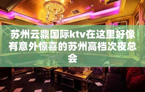 苏州云鼎国际ktv在这里好像有意外惊喜的苏州高档次夜总会