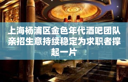 上海杨浦区金色年代酒吧团队亲招生意持续稳定为求职者撑起一片