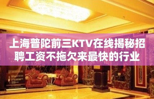 上海普陀前三KTV在线揭秘招聘工资不拖欠来最快的行业