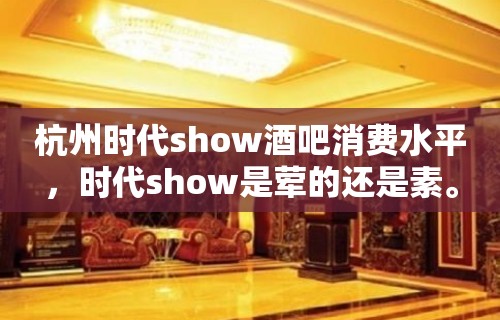 杭州时代show酒吧消费水平，时代show是荤的还是素。