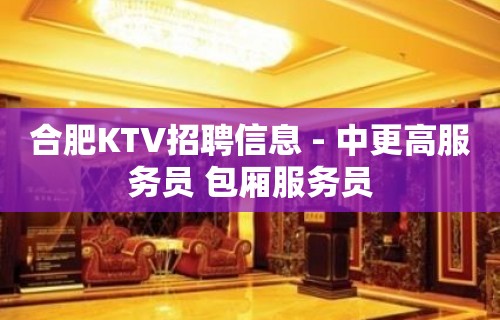 合肥KTV招聘信息 - 中更高服务员 包厢服务员