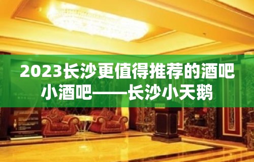 2023长沙更值得推荐的酒吧小酒吧——长沙小天鹅