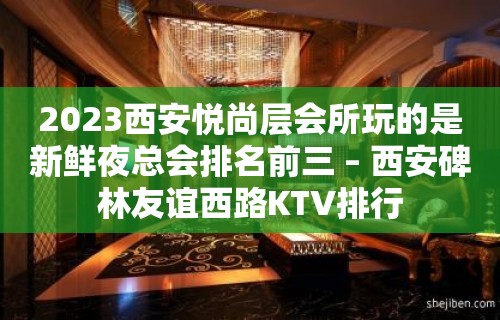 2023西安悦尚层会所玩的是新鲜夜总会排名前三 – 西安碑林友谊西路KTV排行