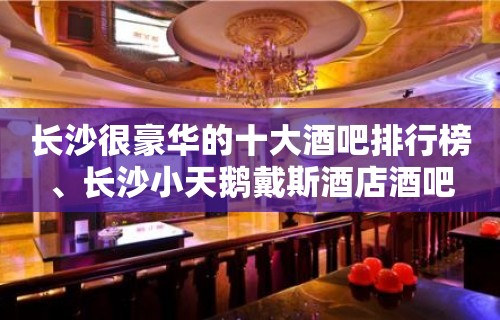 长沙很豪华的十大酒吧排行榜、长沙小天鹅戴斯酒店酒吧