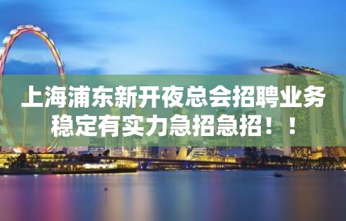 上海浦东新开夜总会招聘业务稳定有实力急招急招！！