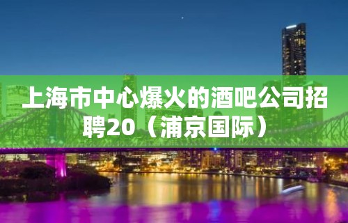 上海市中心爆火的酒吧公司招聘20（浦京国际）