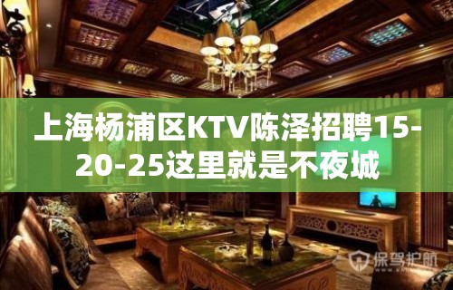 上海杨浦区KTV陈泽招聘15-20-25这里就是不夜城