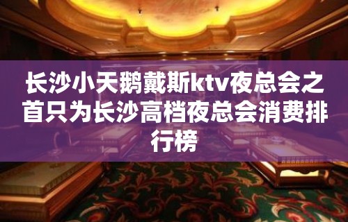 长沙小天鹅戴斯ktv夜总会之首只为长沙高档夜总会消费排行榜