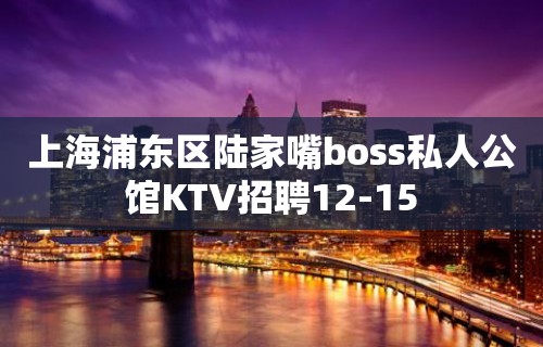 上海浦东区陆家嘴boss私人公馆KTV招聘12-15