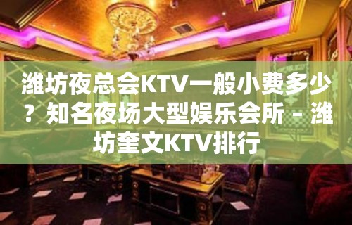 潍坊夜总会KTV一般小费多少？知名夜场大型娱乐会所 – 潍坊奎文KTV排行